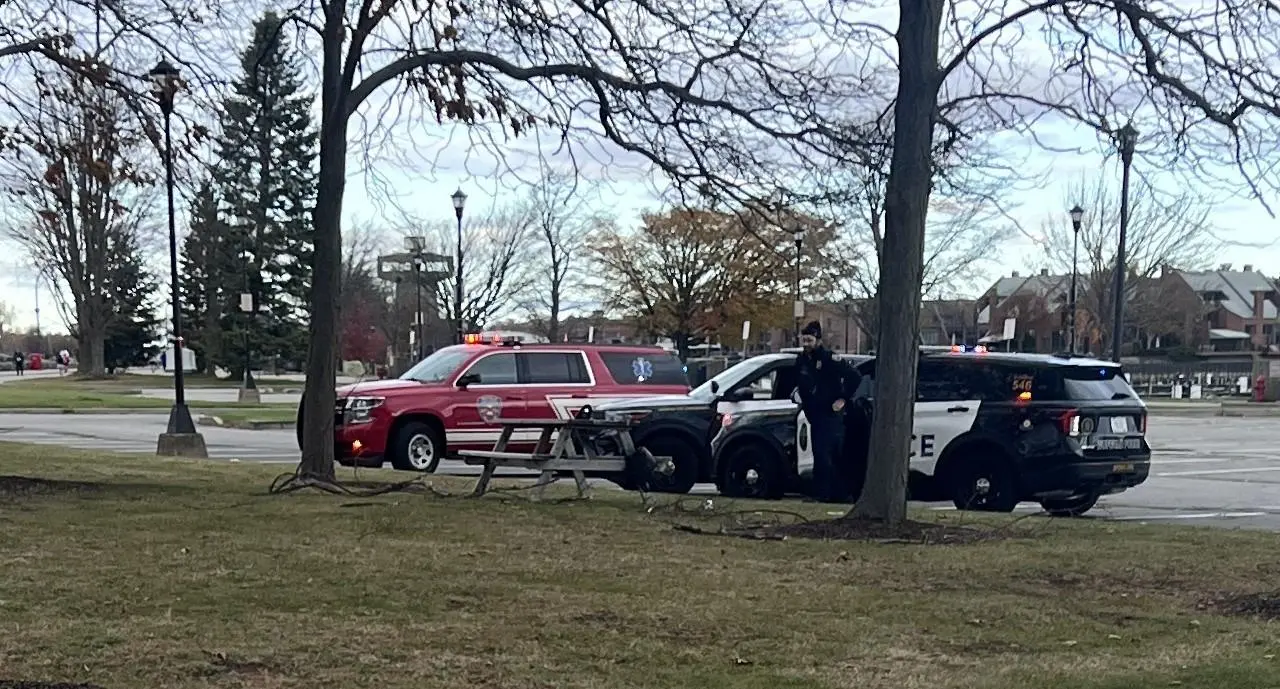 Event marshals working with local safety personnel during a community event
